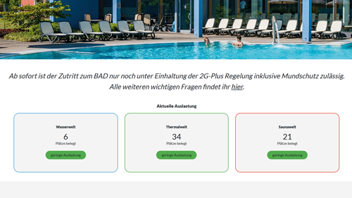 Das Erlebnisbad in Merzig: Neue Besucherampel ab sofort auf unserer Homepage integriert.